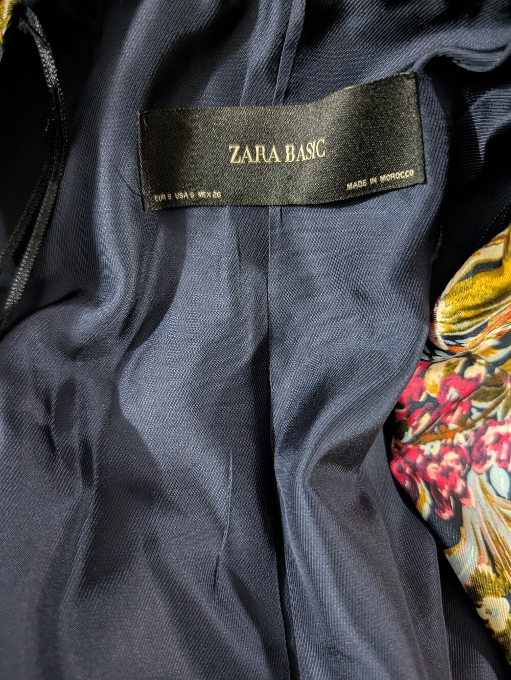 ZARA Floral Print Tropical Botanical Open Blazer Size S - Picture 8 of 9